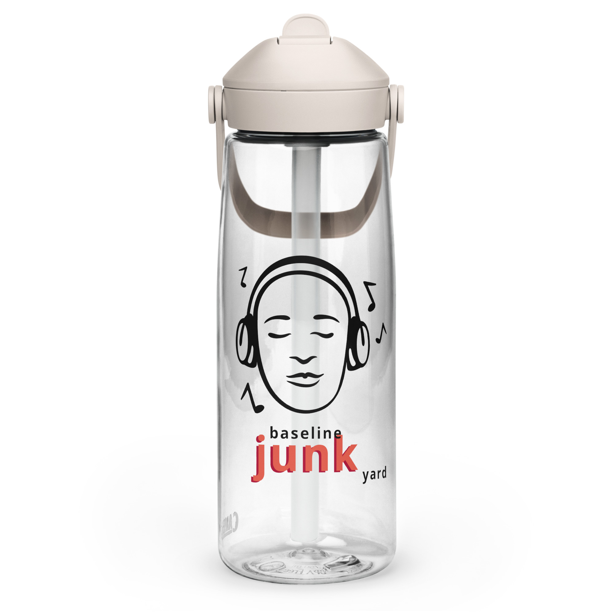 Flip straw water bottle